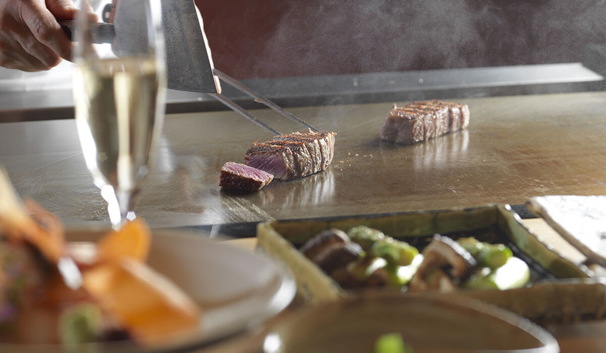 Teppanyaki with seasonal ingredients